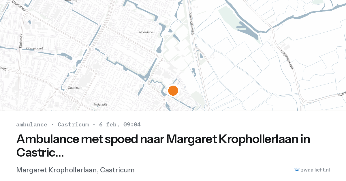 Ambulance met spoed naar Margaret Krophollerlaan in Castricum — 6 feb 2026