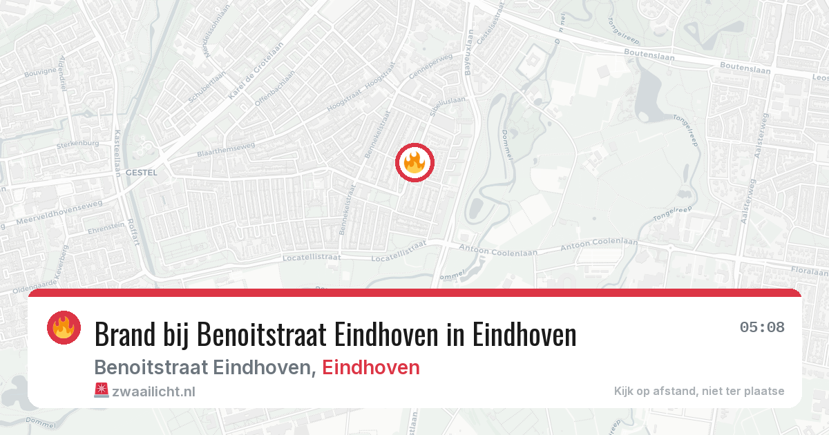 Brand bij Benoitstraat Eindhoven in Eindhoven — 29 mrt 2026