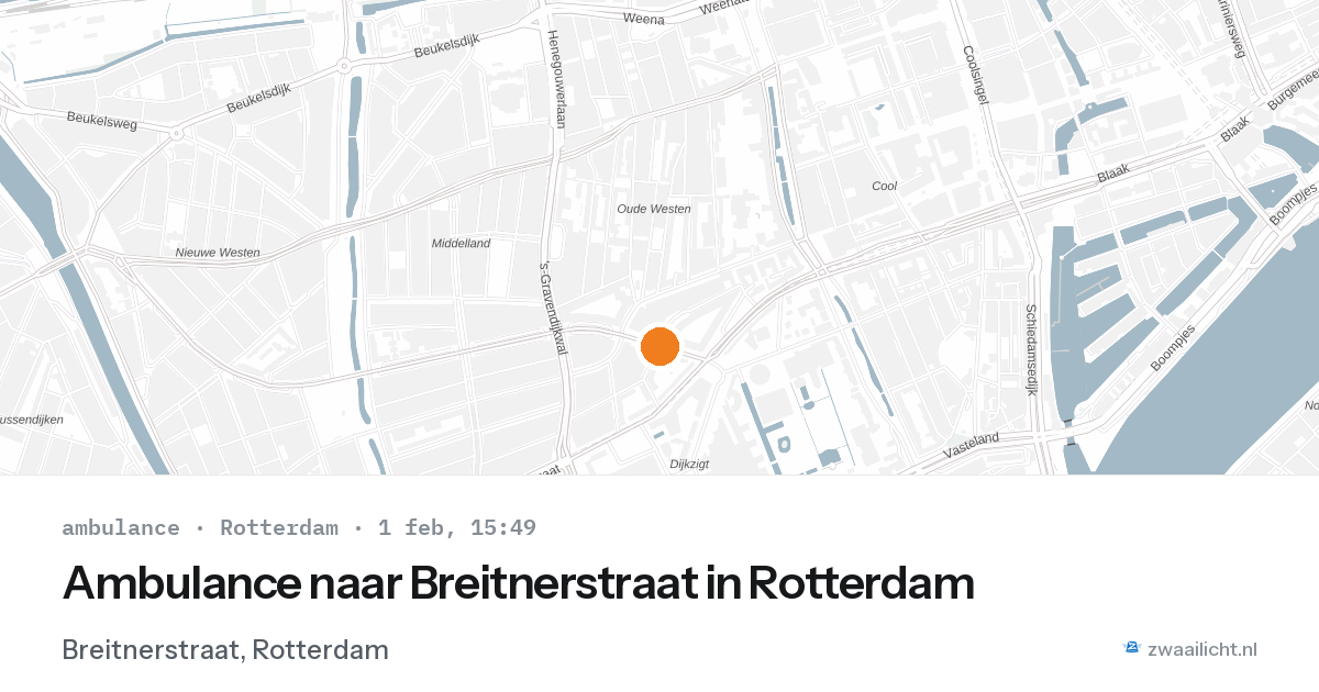 Ambulance naar Breitnerstraat in Rotterdam — 1 feb 2026