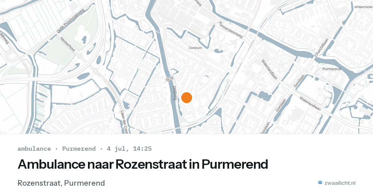 Ambulance naar Rozenstraat in Purmerend — 4 jul 2026