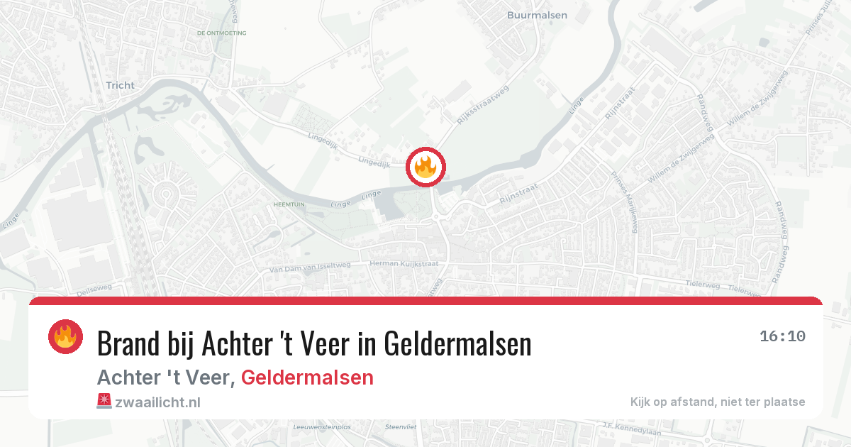 Brand bij Achter 't Veer in Geldermalsen — 14 jul 2026