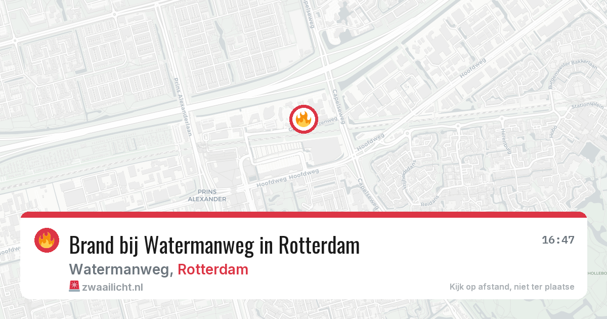 Brand bij Watermanweg in Rotterdam — 3 jun 2026