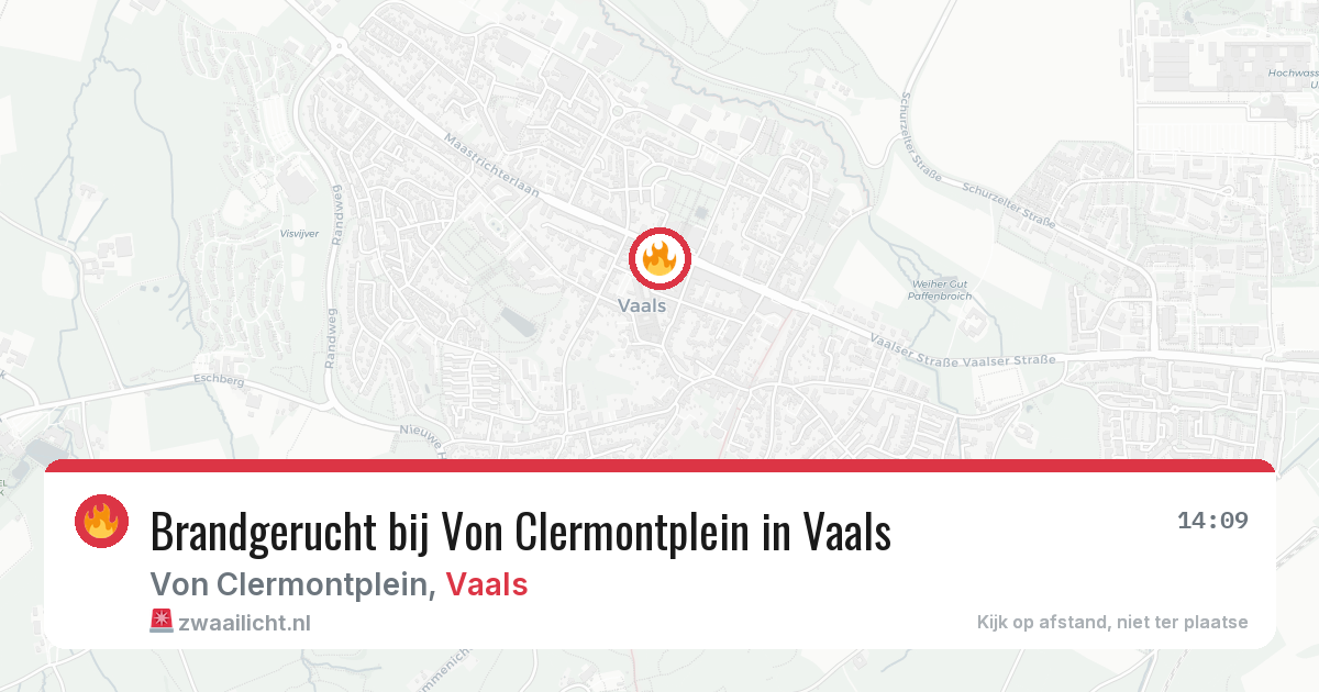 Brandgerucht bij Von Clermontplein in Vaals — 2 jul 2026