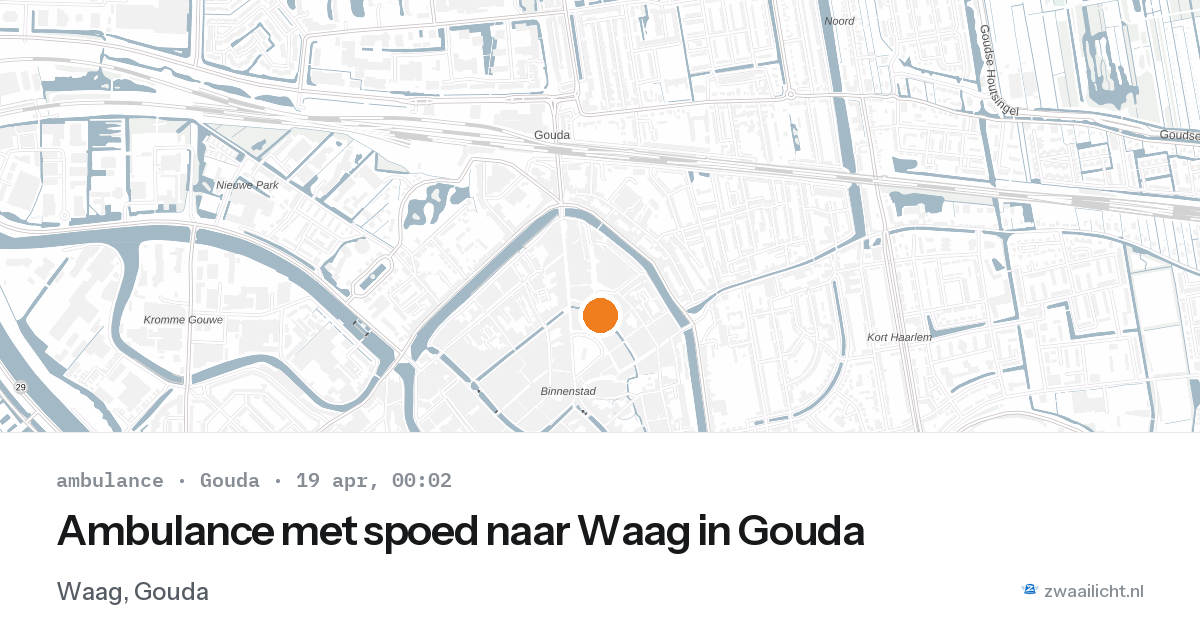 Ambulance met spoed naar Waag in Gouda — 18 apr 2026