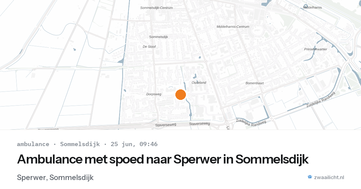 Ambulance met spoed naar Sperwer in Sommelsdijk — 25 jun 2026