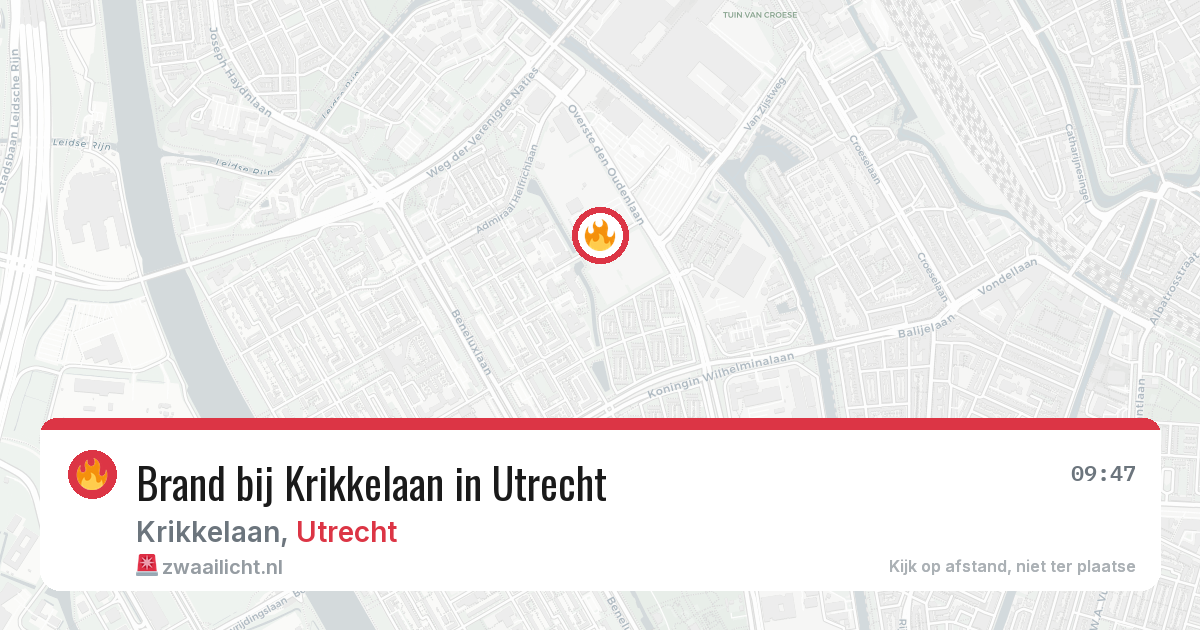Brand bij Krikkelaan in Utrecht — 31 jul 2026