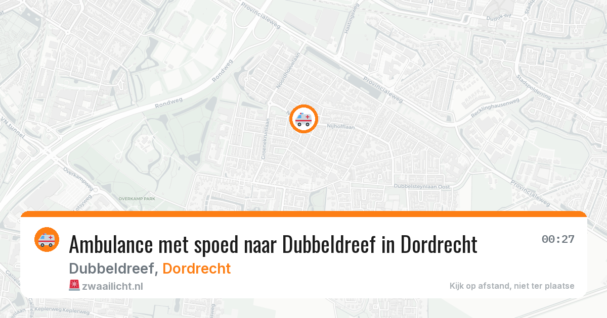 Ambulance met spoed naar Dubbeldreef in Dordrecht — 27 jul 2026