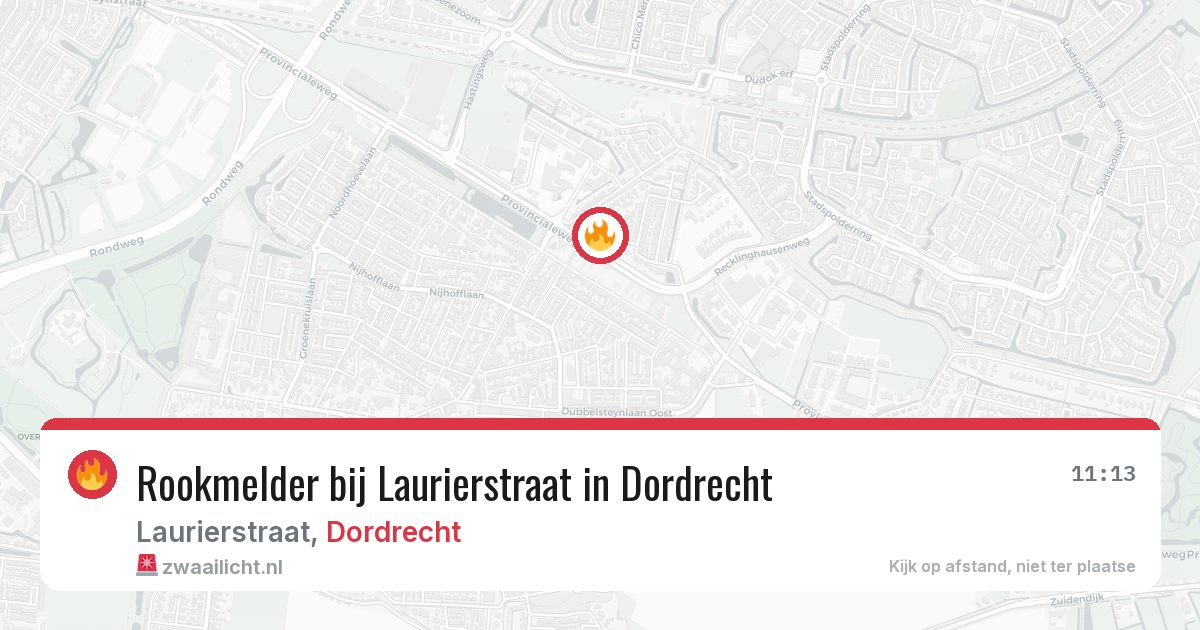 Rookmelder bij Laurierstraat in Dordrecht — 11 mei 2026