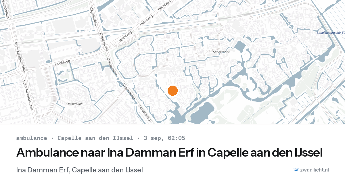 Ambulance naar Ina Damman Erf in Capelle aan den IJssel — 3 sep 2026