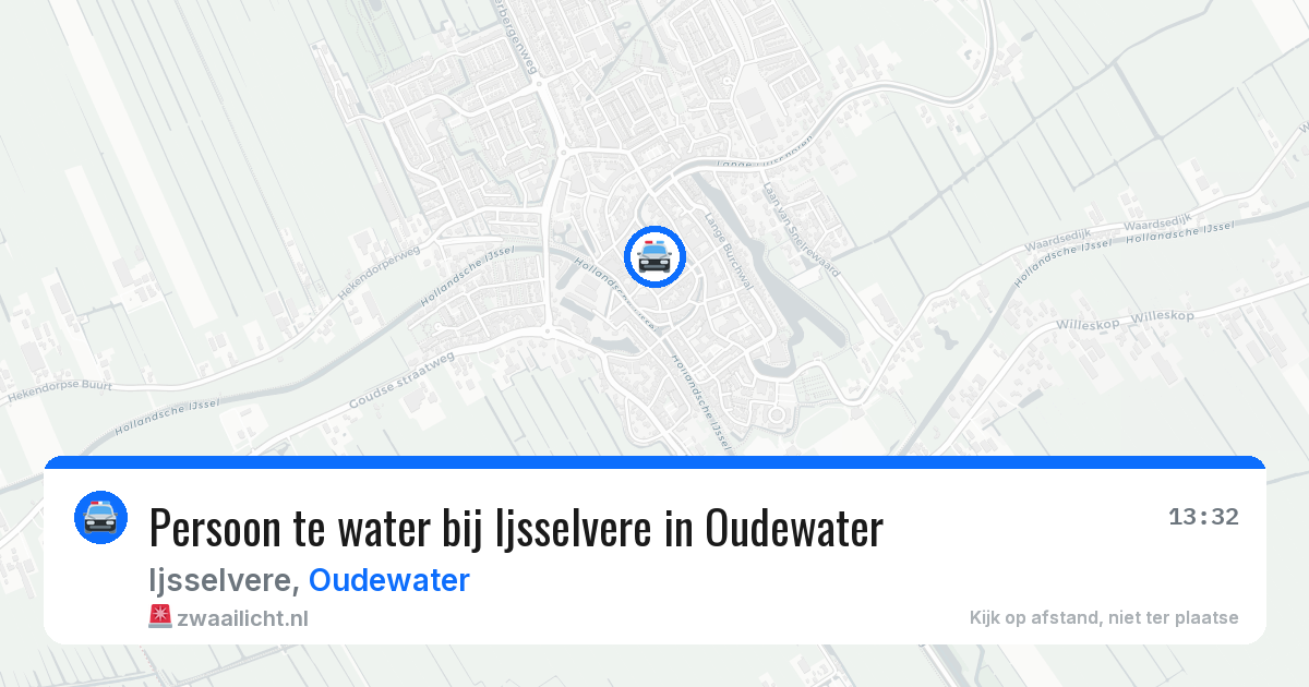 Persoon te water bij Ijsselvere in Oudewater — 24 jun 2026