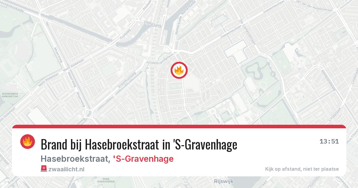 Brand bij Hasebroekstraat in 'S-Gravenhage — 11 aug 2026
