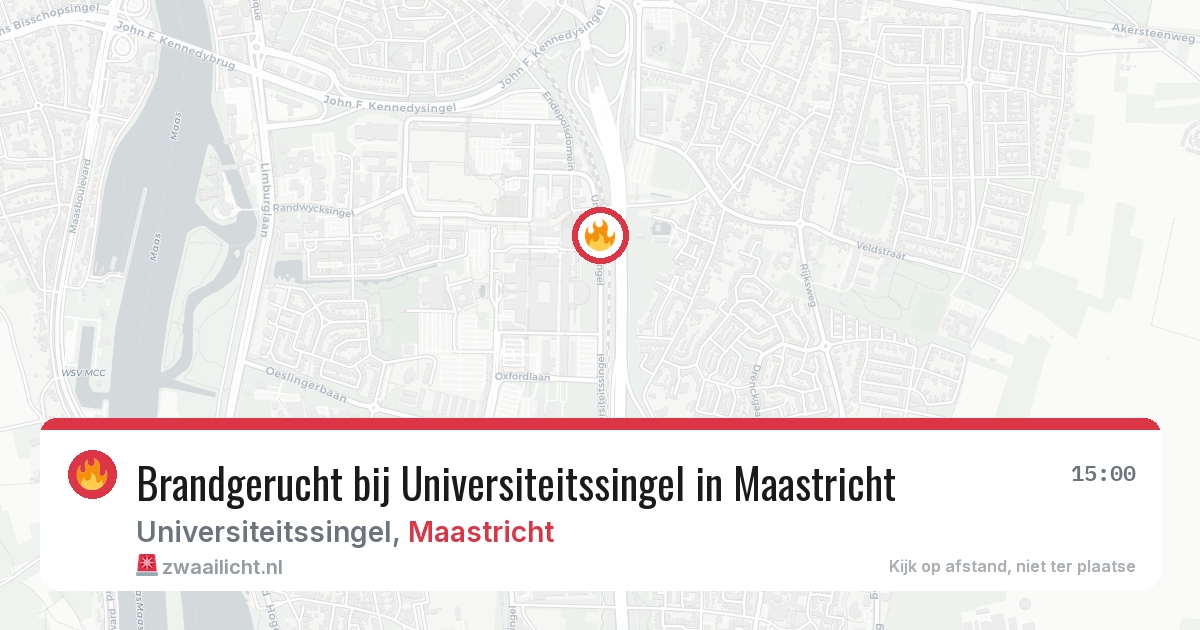 Brandgerucht bij Universiteitssingel in Maastricht — 19 jun 2026