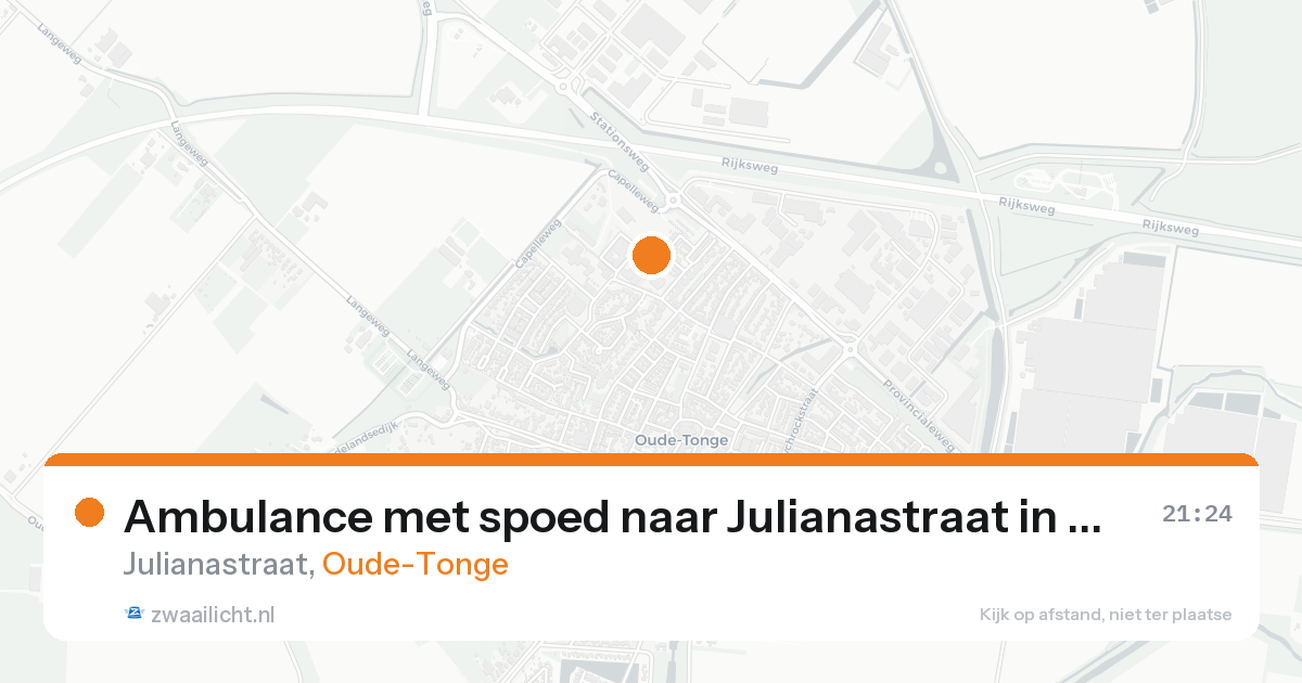 Ambulance met spoed naar Julianastraat in Oude-Tonge — 15 aug 2026