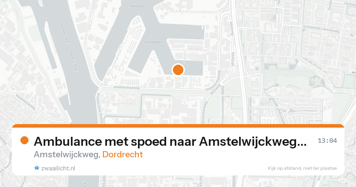 Ambulance met spoed naar Amstelwijckweg in Dordrecht — 25 aug 2026