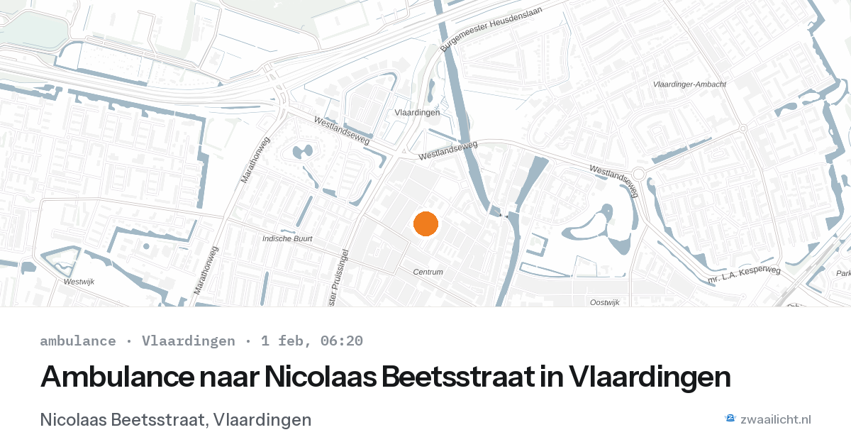 Ambulance naar Nicolaas Beetsstraat in Vlaardingen — 1 feb 2026