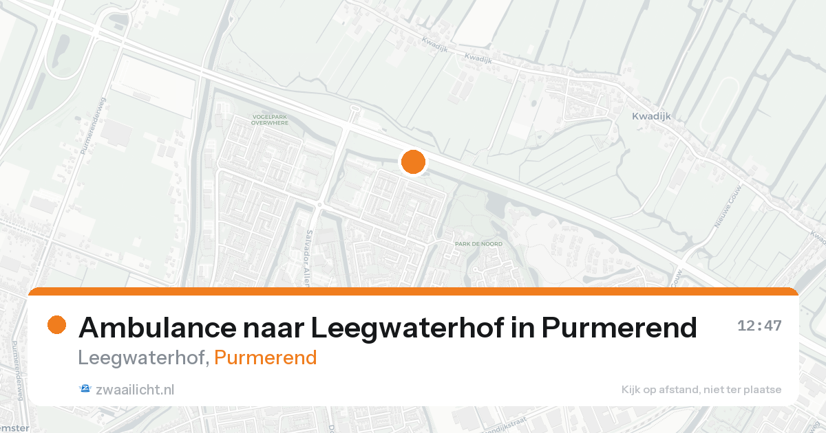 Ambulance naar Leegwaterhof in Purmerend — 18 aug 2026