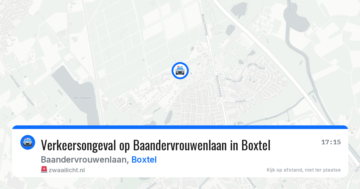 Verkeersongeval op Baandervrouwenlaan in Boxtel — 9 jun 2026