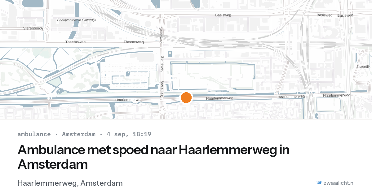 Ambulance met spoed naar Haarlemmerweg in Amsterdam — 4 sep 2026