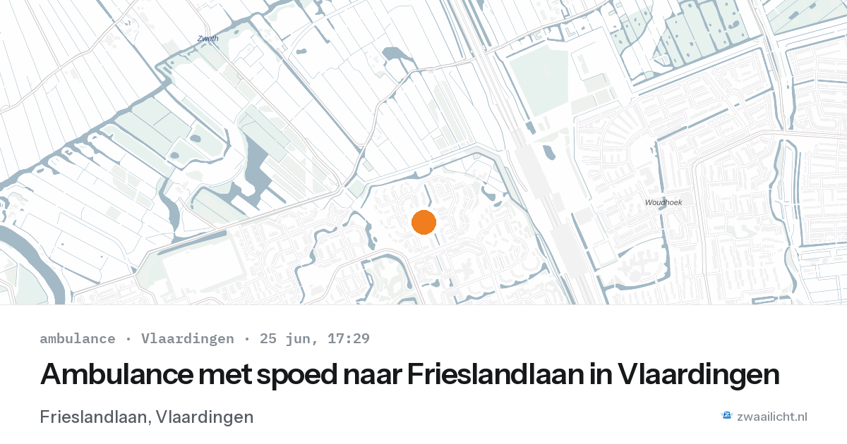 Ambulance met spoed naar Frieslandlaan in Vlaardingen — 25 jun 2026