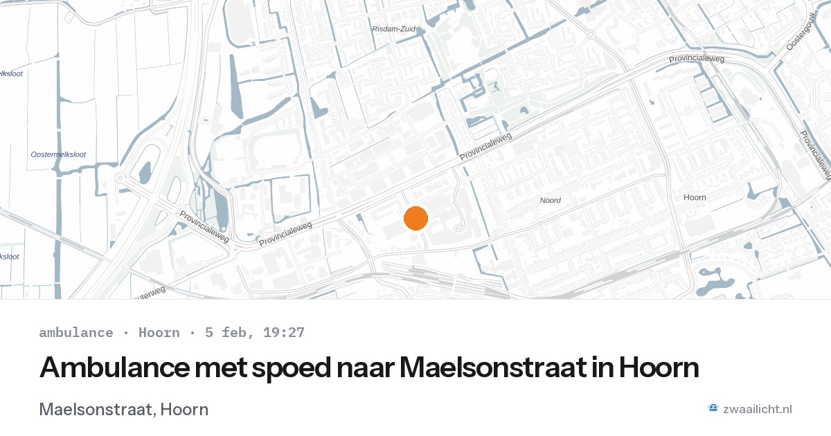 Ambulance met spoed naar Maelsonstraat in Hoorn — 5 feb 2026