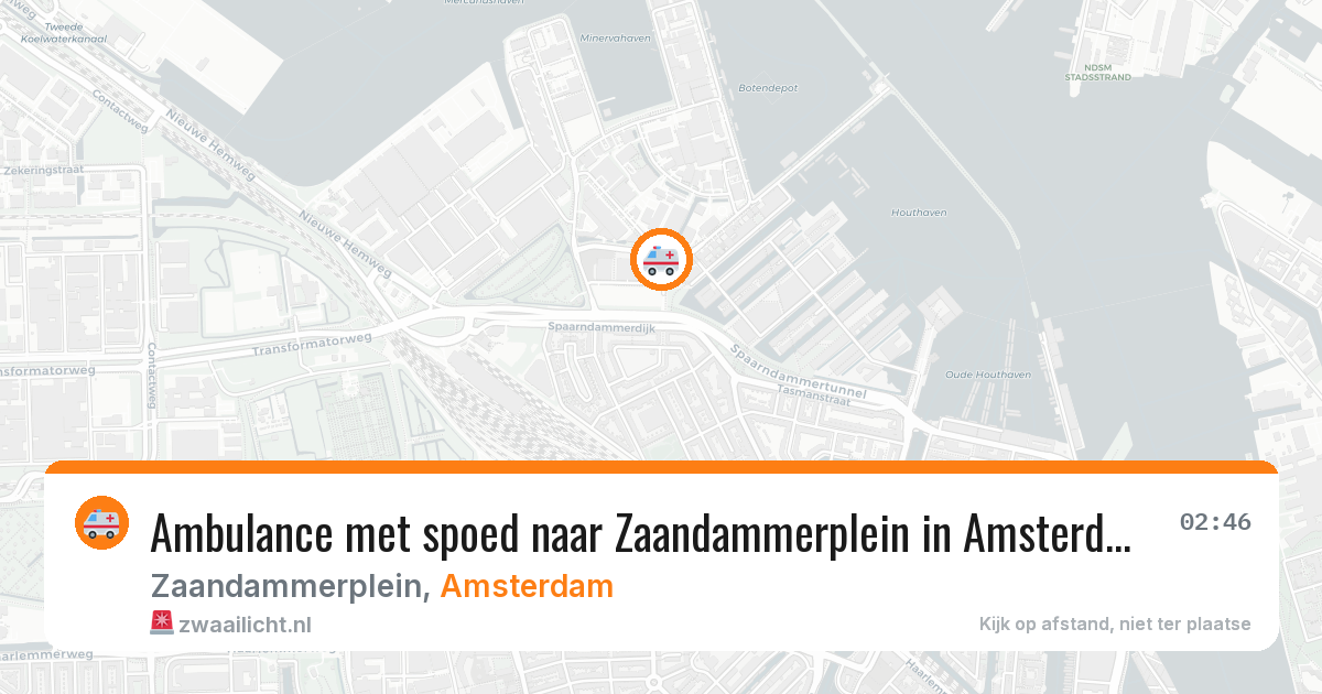 Ambulance met spoed naar Zaandammerplein in Amsterdam — 24 mei 2026