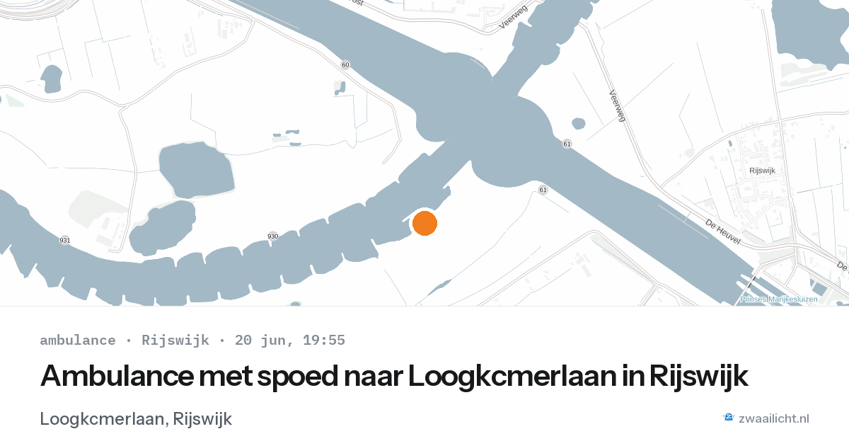 Ambulance met spoed naar Loogkcmerlaan in Rijswijk — 20 jun 2026
