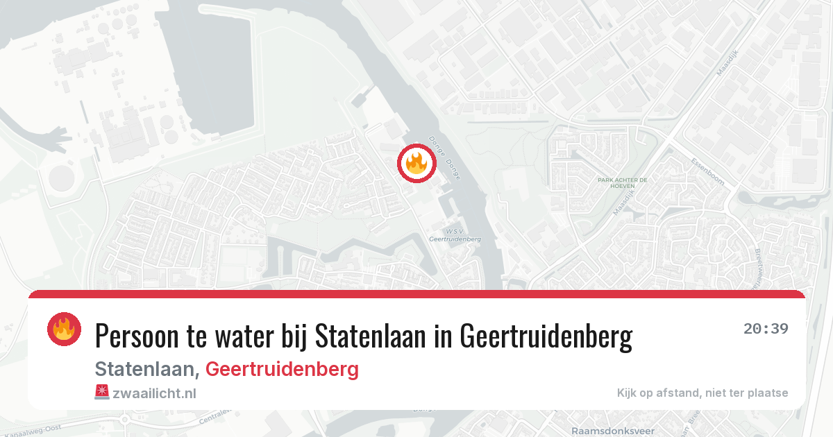 Persoon te water bij Statenlaan in Geertruidenberg — 19 jun 2026