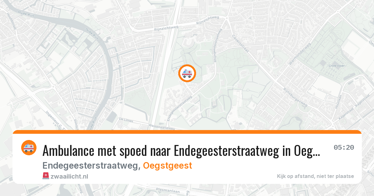 Ambulance met spoed naar Endegeesterstraatweg in Oegstgeest — 12 aug 2026