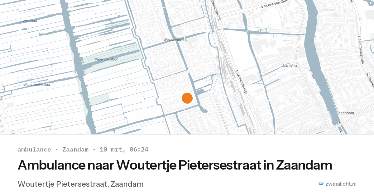 Ambulance naar Woutertje Pietersestraat in Zaandam — 10 mrt 2026
