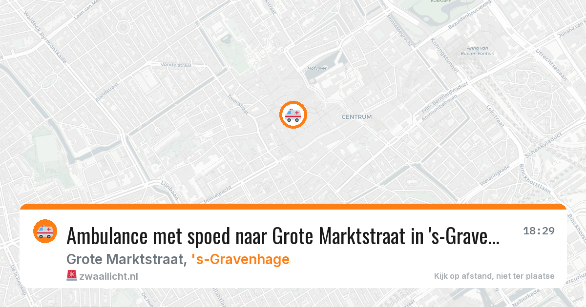 Ambulance met spoed naar Grote Marktstraat in 's-Gravenhage — 26 apr 2026