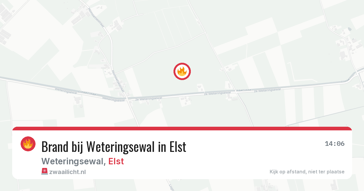 Brand bij Weteringsewal in Elst — 28 apr 2026