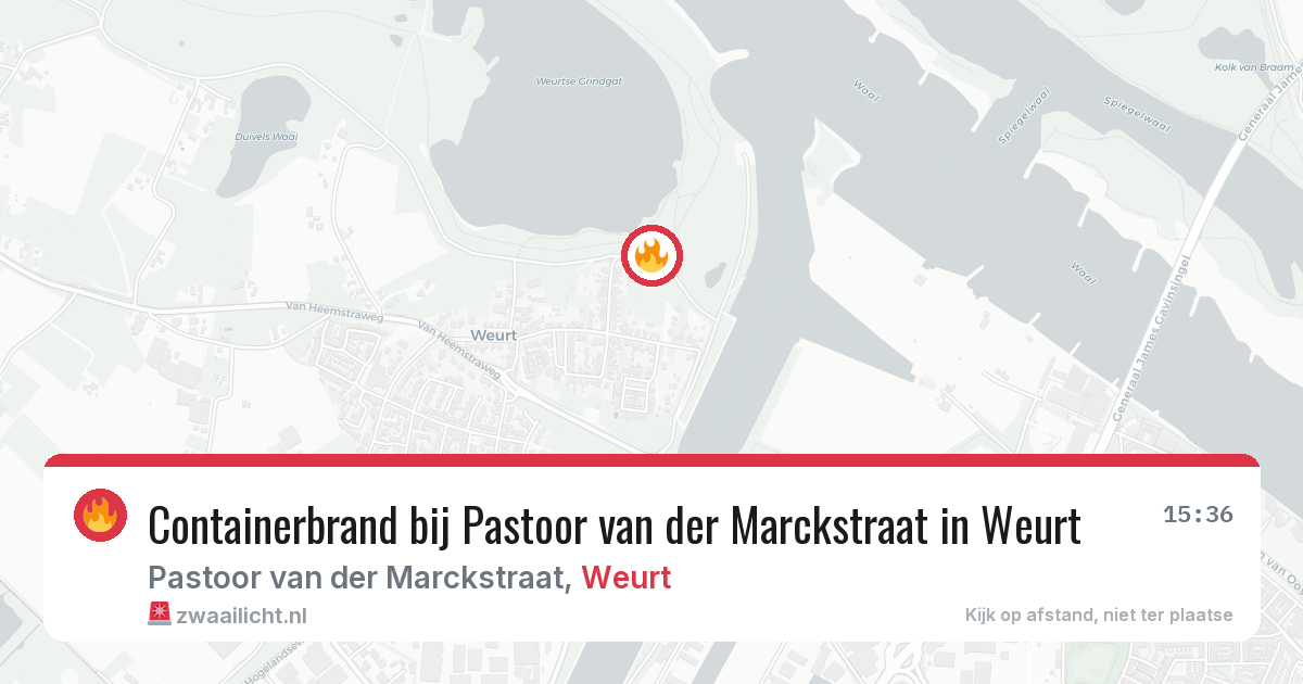 Containerbrand bij Pastoor van der Marckstraat in Weurt — 6 aug 2026