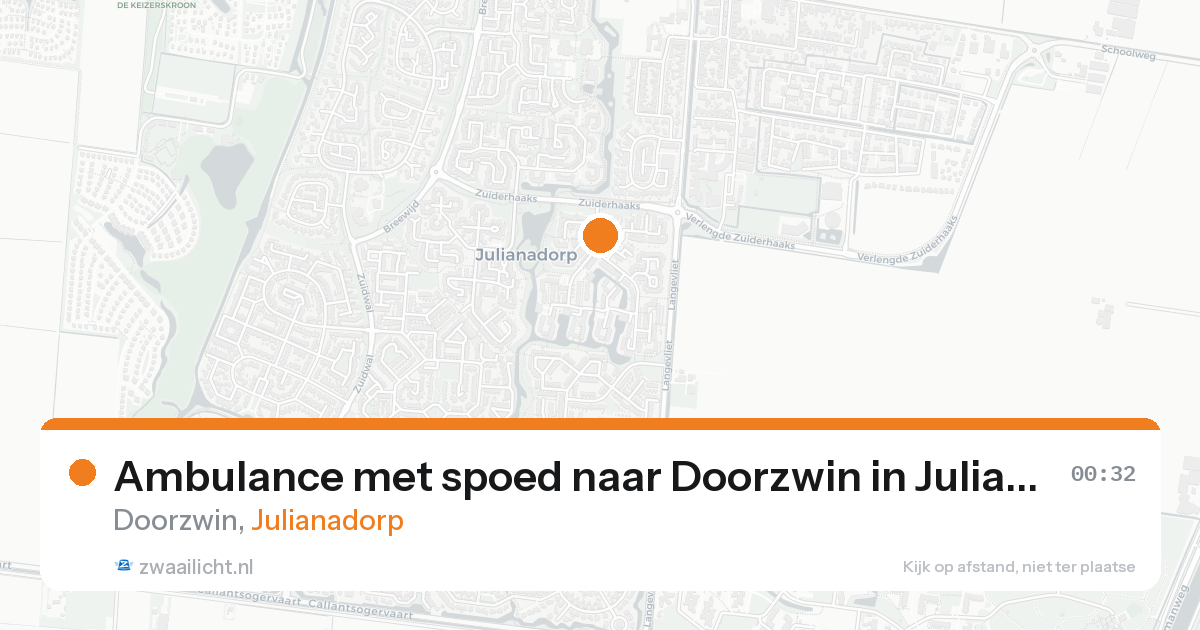 Ambulance met spoed naar Doorzwin in Julianadorp — 23 aug 2026