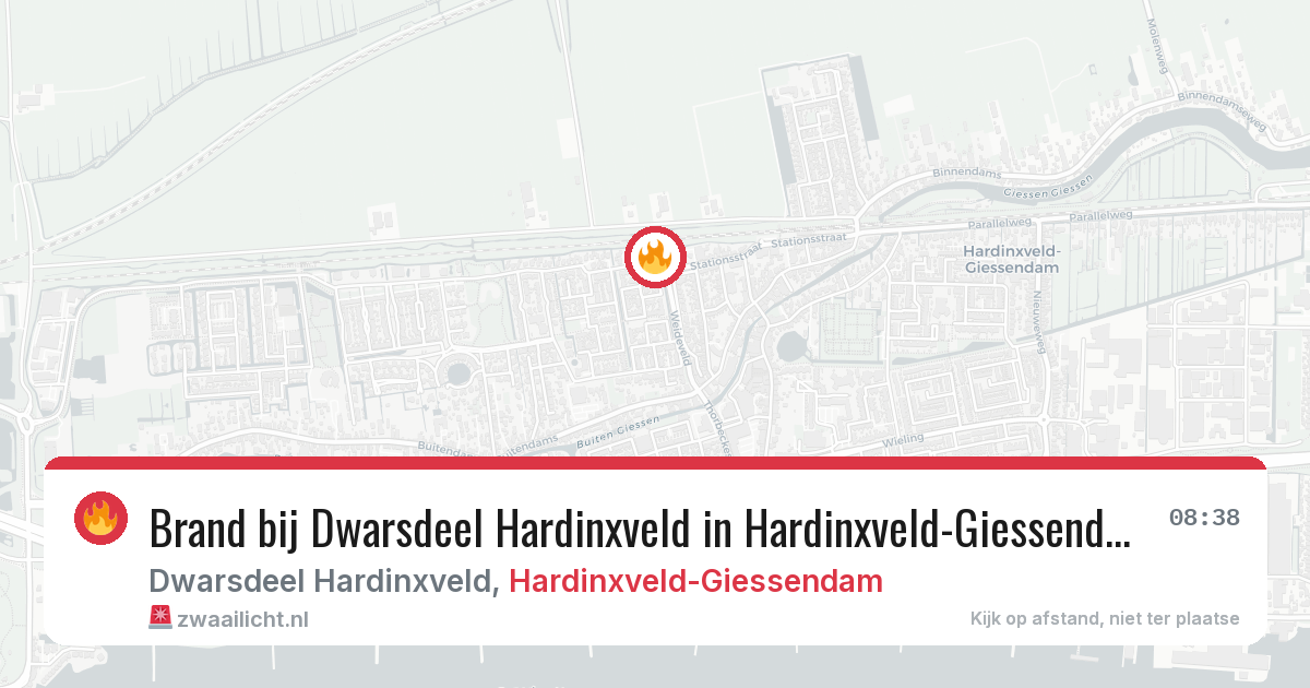 Brand bij Dwarsdeel Hardinxveld in Hardinxveld-Giessendam — 5 mei 2026