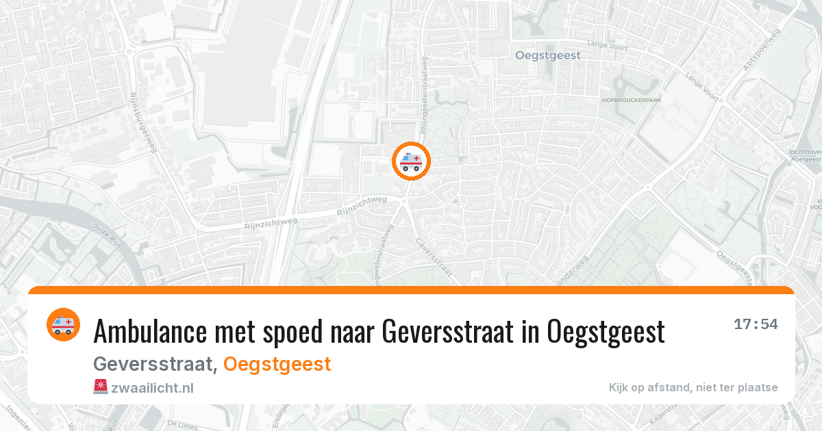 Ambulance met spoed naar Geversstraat in Oegstgeest — 30 jul 2026