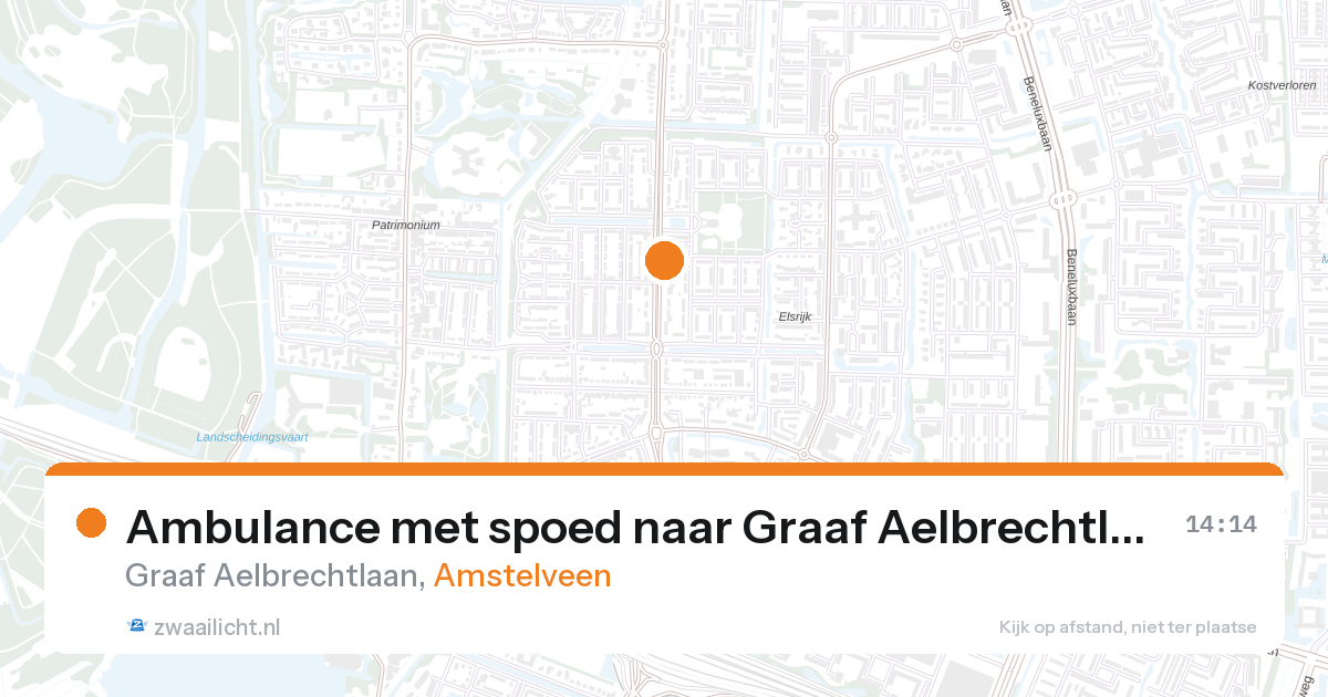 Ambulance met spoed naar Graaf Aelbrechtlaan in Amstelveen — 26 aug 2026