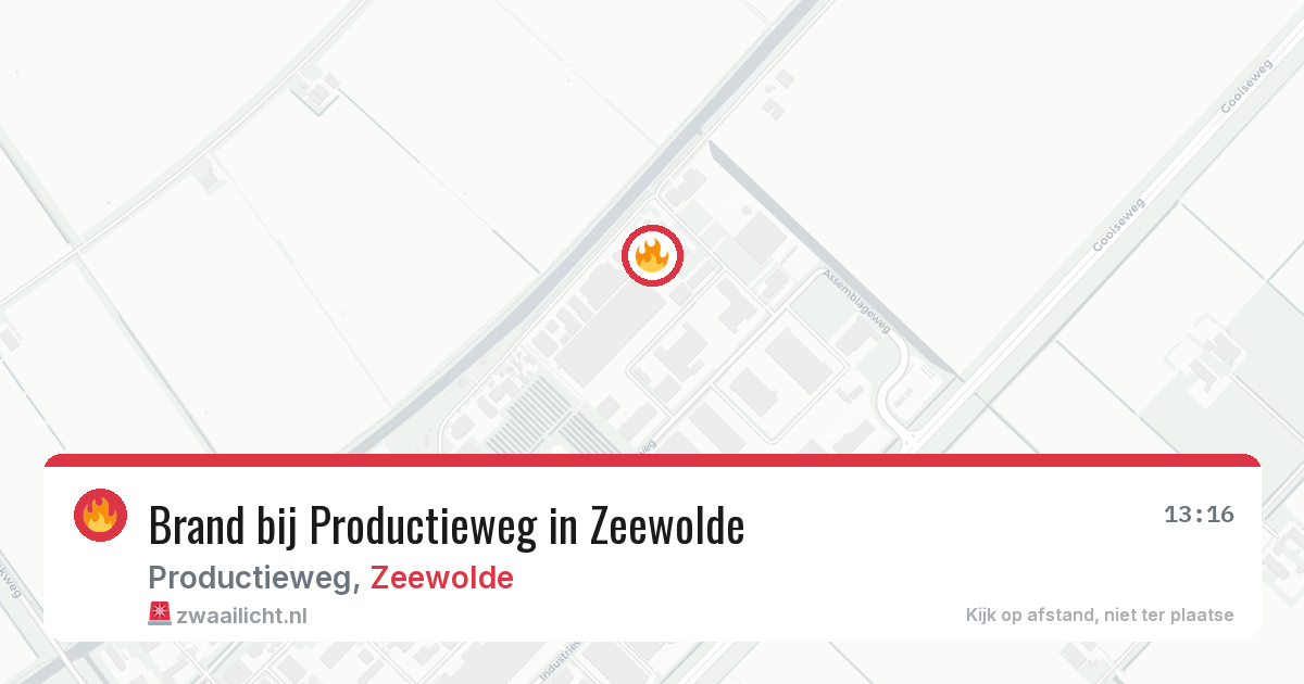 Brand bij Productieweg in Zeewolde — 26 jun 2026