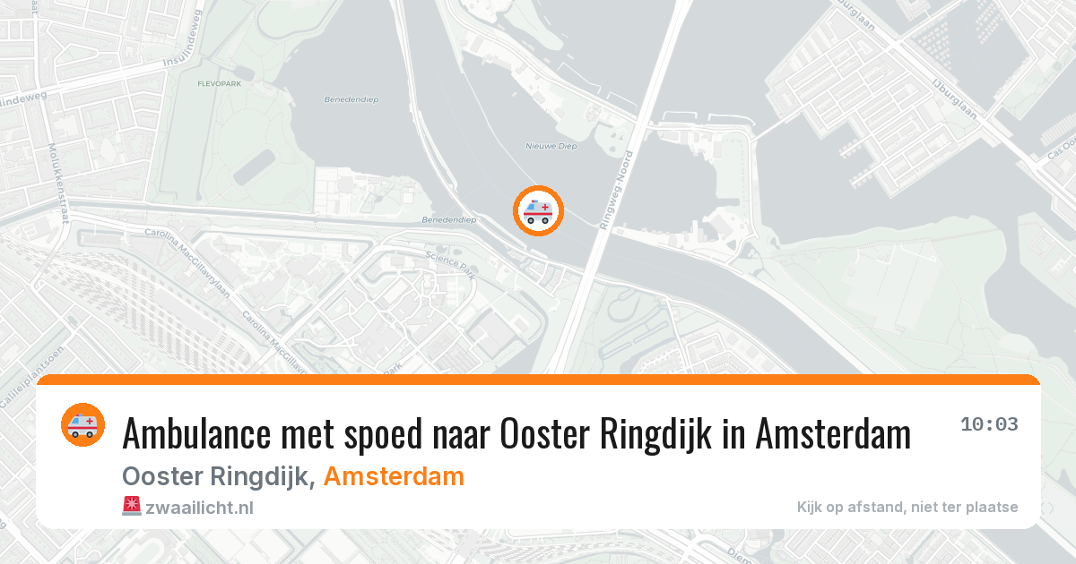 Ambulance met spoed naar Ooster Ringdijk in Amsterdam — 2 jun 2026