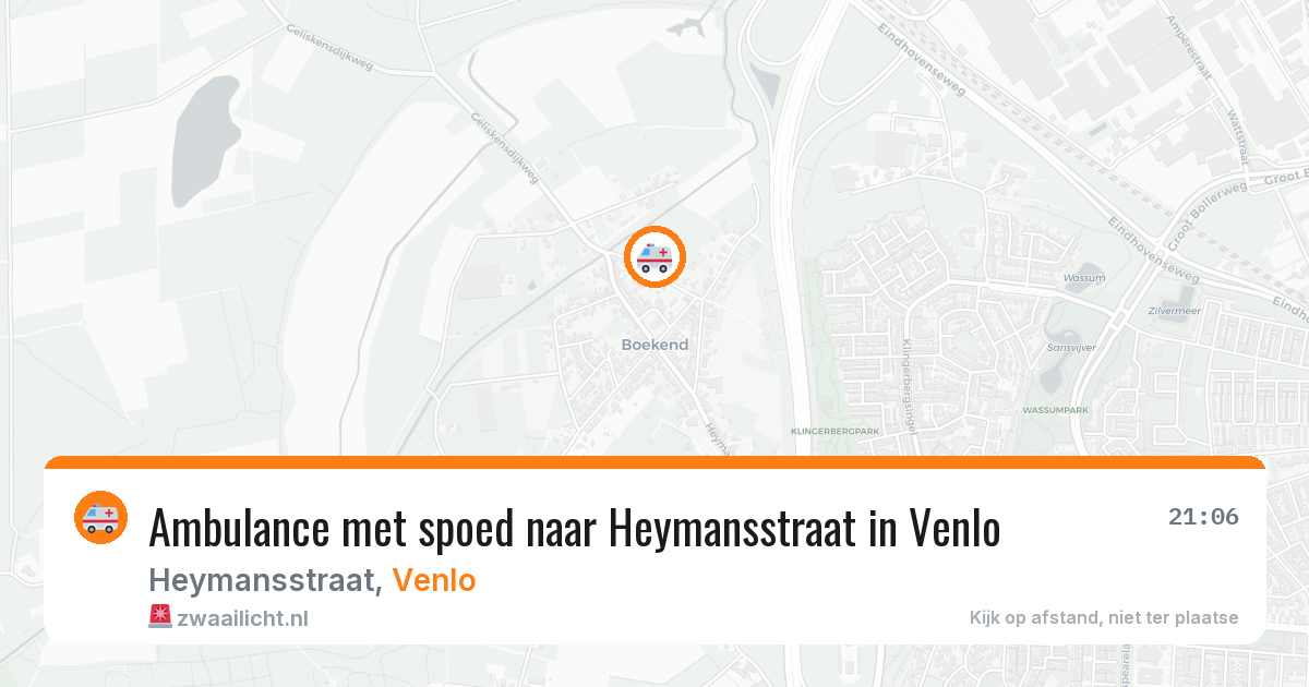 Ambulance met spoed naar Heymansstraat in Venlo — 31 mei 2026