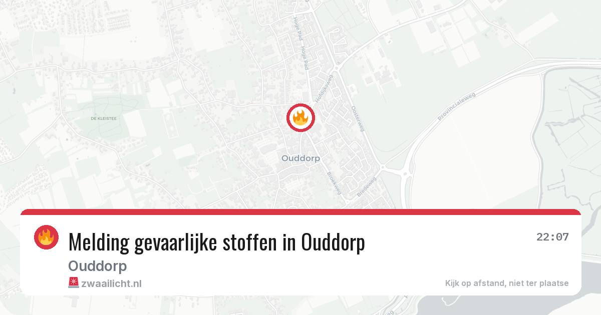 Melding gevaarlijke stoffen in Ouddorp — 17 mei 2026