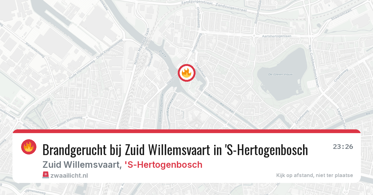Brandgerucht bij Zuid Willemsvaart in 'S-Hertogenbosch — 29 jul 2026