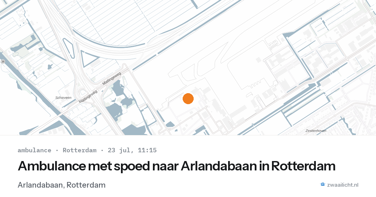 Ambulance met spoed naar Arlandabaan in Rotterdam — 23 jul 2026