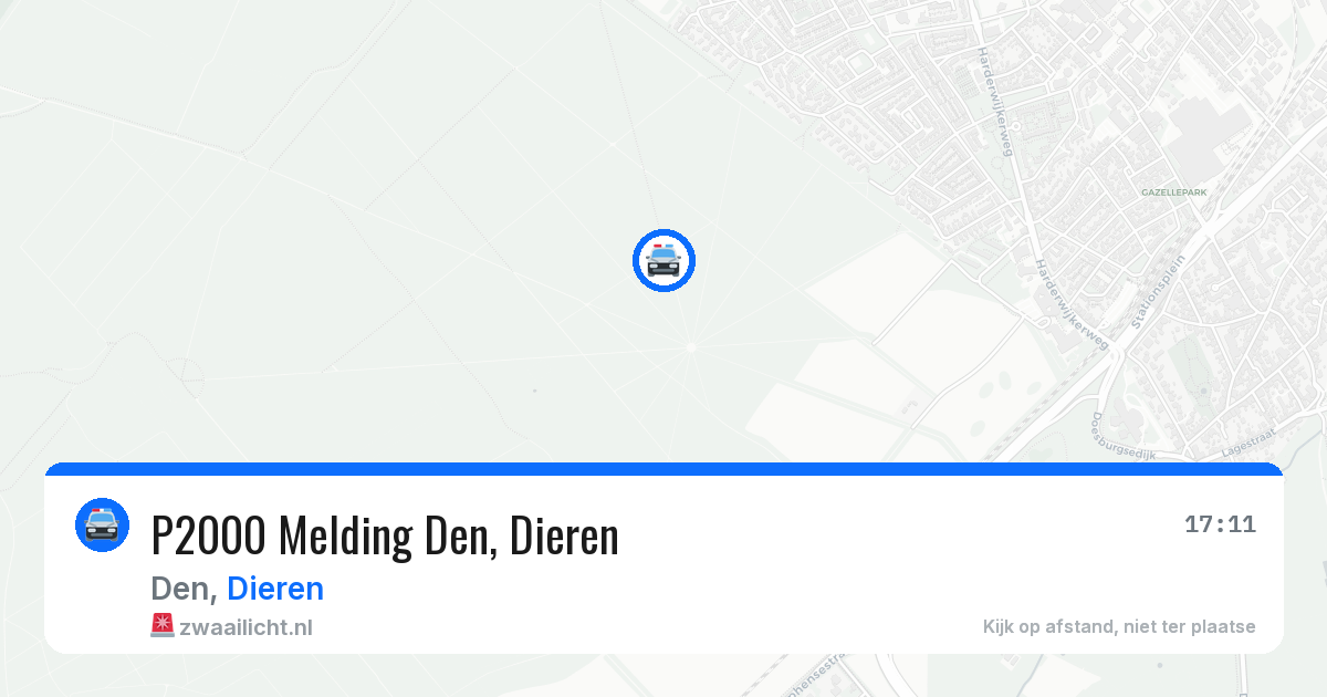 P2000 Melding Den, Dieren — 9 aug 2026