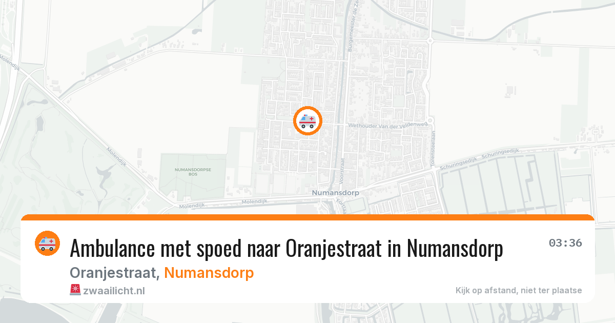 Ambulance met spoed naar Oranjestraat in Numansdorp — 10 aug 2026