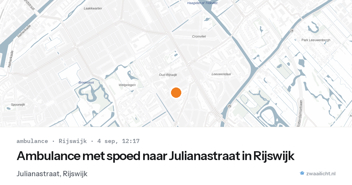 Ambulance met spoed naar Julianastraat in Rijswijk — 4 sep 2026