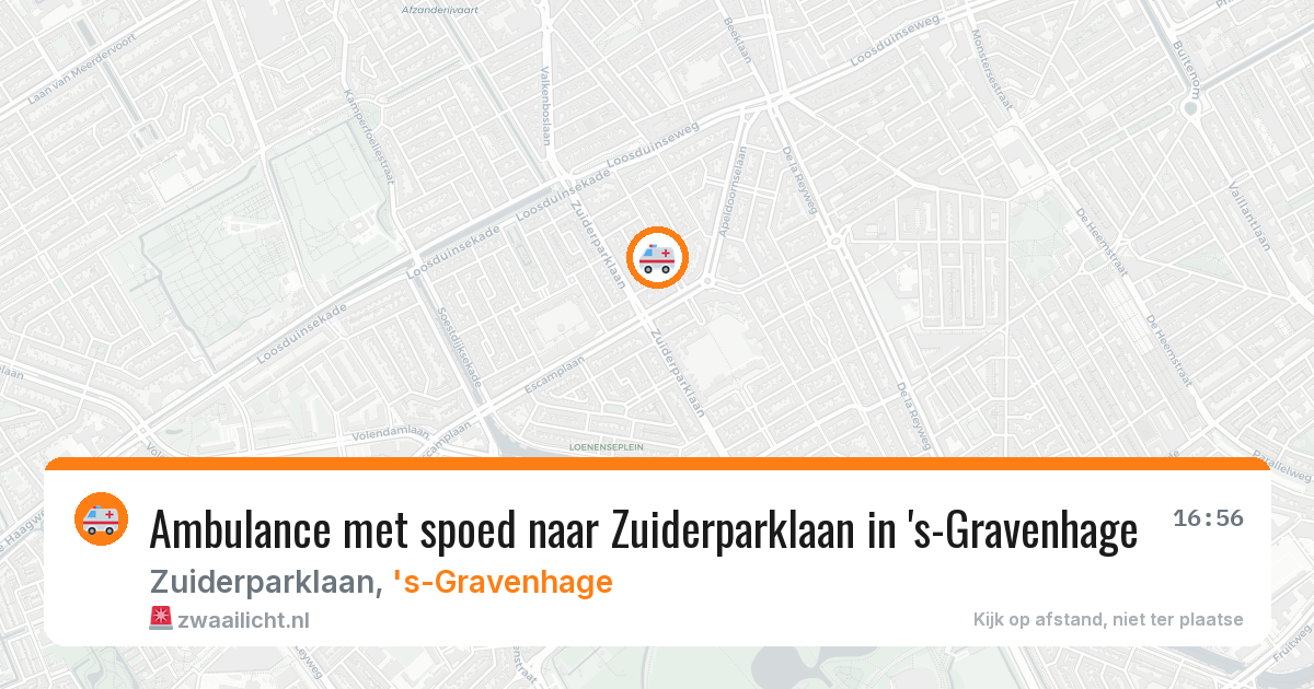 Ambulance met spoed naar Zuiderparklaan in 's-Gravenhage — 31 jul 2026