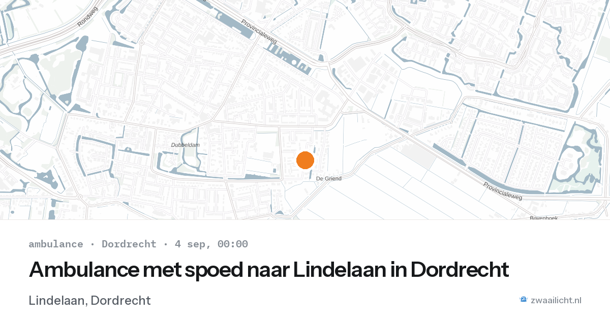 Ambulance met spoed naar Lindelaan in Dordrecht — 3 sep 2026