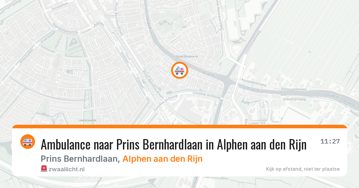 Ambulance naar Prins Bernhardlaan in Alphen aan den Rijn — 9 jul 2026