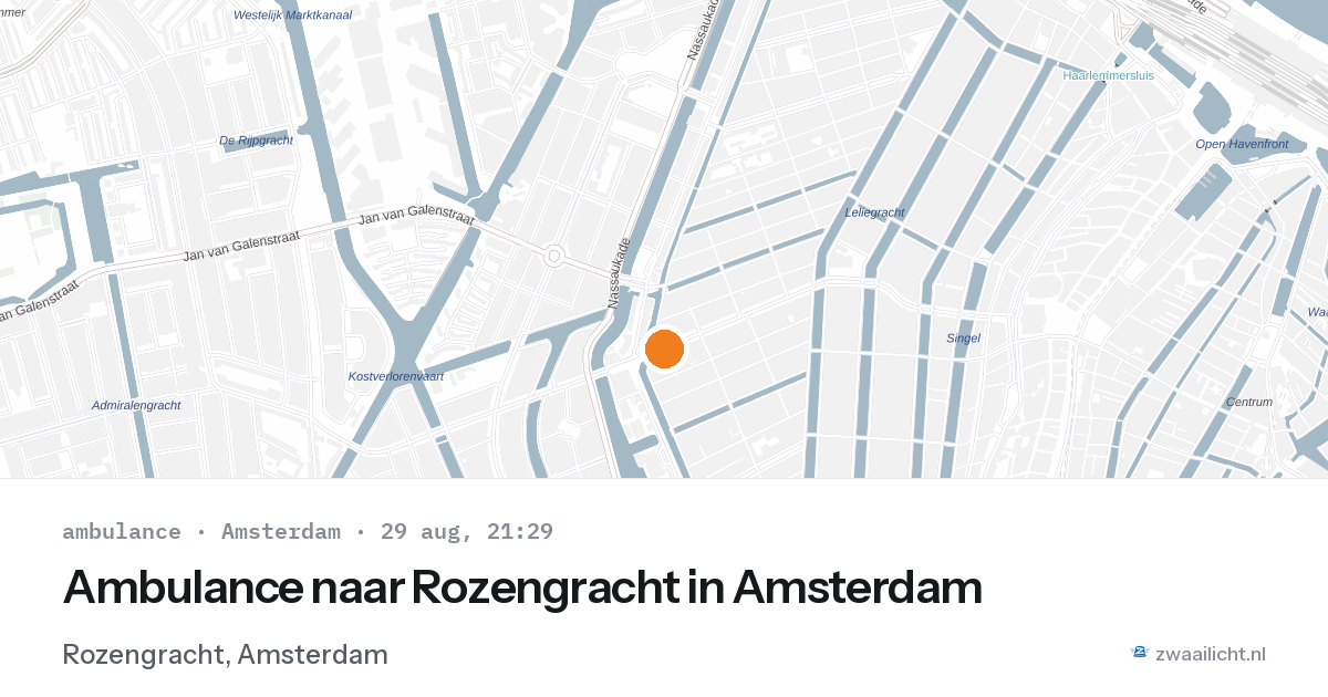 Ambulance naar Rozengracht in Amsterdam — 29 aug 2026