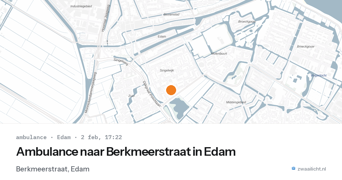 Ambulance naar Berkmeerstraat in Edam — 2 feb 2026